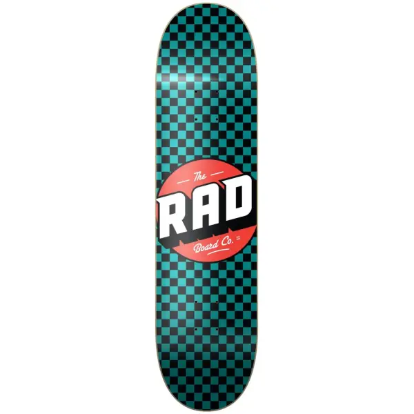 Skateboard Deck RAD Checker (8.25" - Schwarz/Petrol)