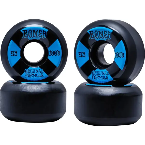 Skateboard Rollen Bones 100's OG Formula V5 4 Stk. (53mm - Schwarz/Blau)