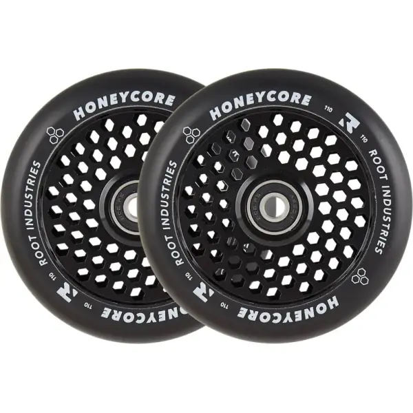 Roues Trottinette Freestyle Root Honeycore Noir 110mm Pack de 2 (110mm - Noir)