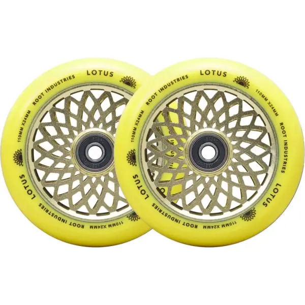 Roues Trottinette Freestyle Root Lotus Pack de 2 (110mm - Radiant Yellow)