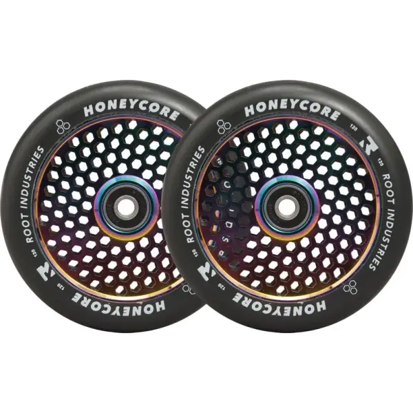 Roues Trottinette Freestyle Root Honeycore Noir 120mm Pack de 2 (120mm - Neochrome)