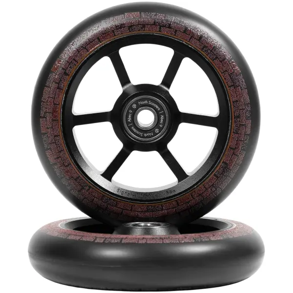 Roues Trottinette Freestyle North Garrett Braz G5 Pack de 2 (115mm - Matte Black/Dark Brown)