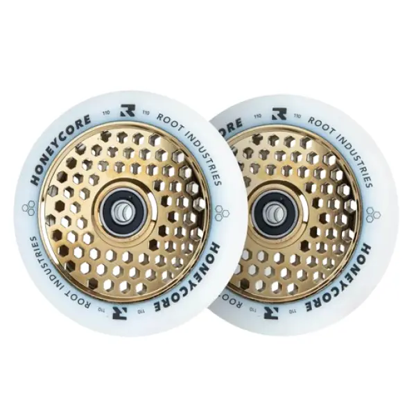 Roues Trottinette Freestyle Root Honeycore Blanc 110mm Pack de 2 (110mm - Or)