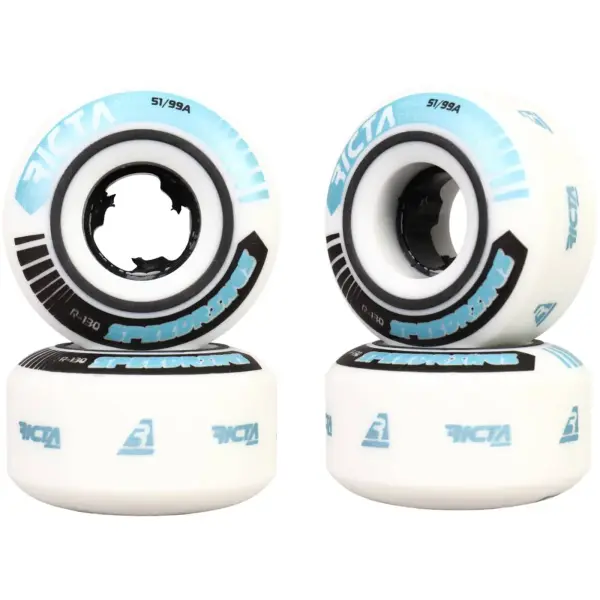 Ruote Skateboard Ricta Speedrings 99A Slim 4-Confezione (51mm - Bianco/Nero/Blu)