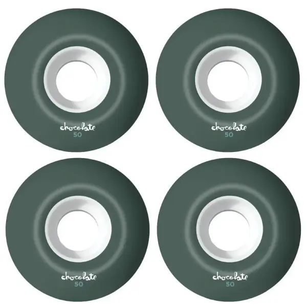 Ruote Skateboard Chocolate OG Chunk Staple 99A 4-Confezione (50mm - Bianco/Verde)