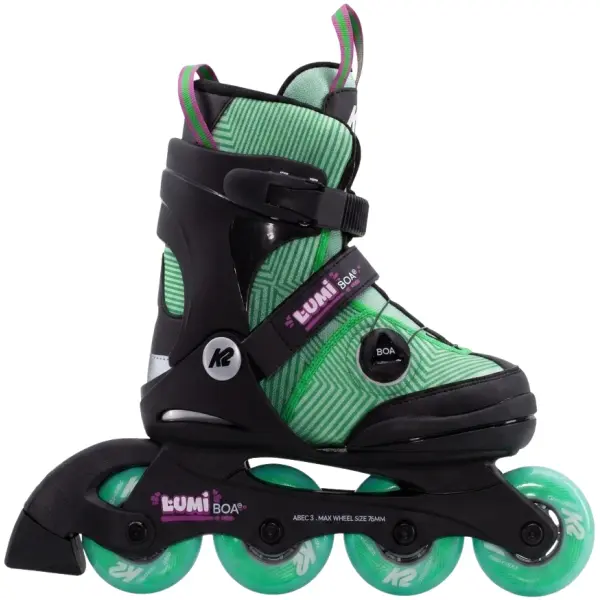 Pattini In Linea Bambina K2 Lumi Boa (Verde acqua - 32-37)