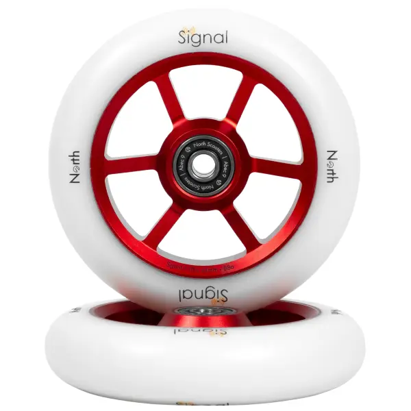 Ruote Monopattino North Signal Pacco da 2 (110mm - Red / White)