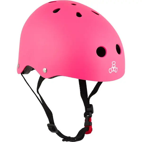Triple Eight Lil 8 Staab Kids Skate Helmet (46-52 - Neon Pink)