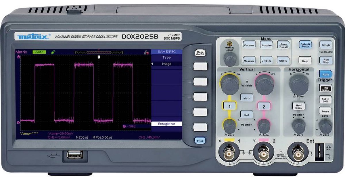 Metrix DOX 2025B Oscilloscopio digitale 20 MHz 2 canali 500 MSa/s 32 kpts 8 Bit Memoria digitale (DSO) 1 pz.