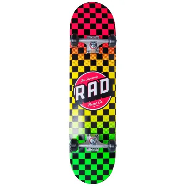 Skateboard Completo RAD Checkers Progressive (8" - Rasta)