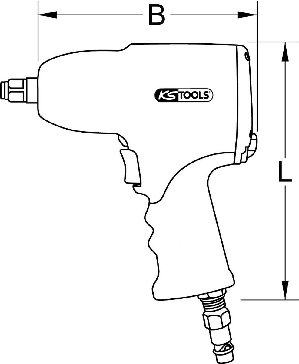 KS Tools 515.1315 Avvitatore pneumatico ad impulsi Attacco utensile: 1/2 (12.5 mm) Momento torcente max.: 1084 Nm