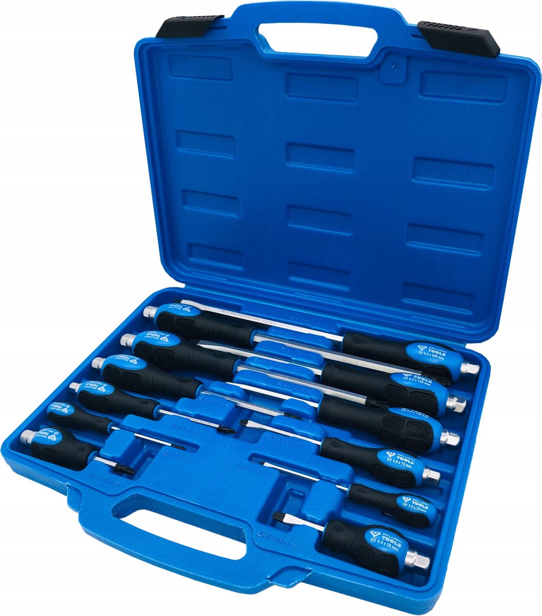 Brilliant Tools BT034012 Kit cacciaviti 12 parti Taglio, Croce Phillips