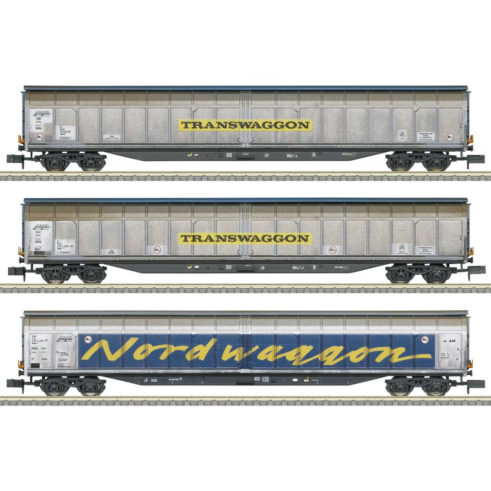 N Kit da 3 pz. Di grandi carri a scorrimento di Transwaggon, MHI MiniTrix 18297