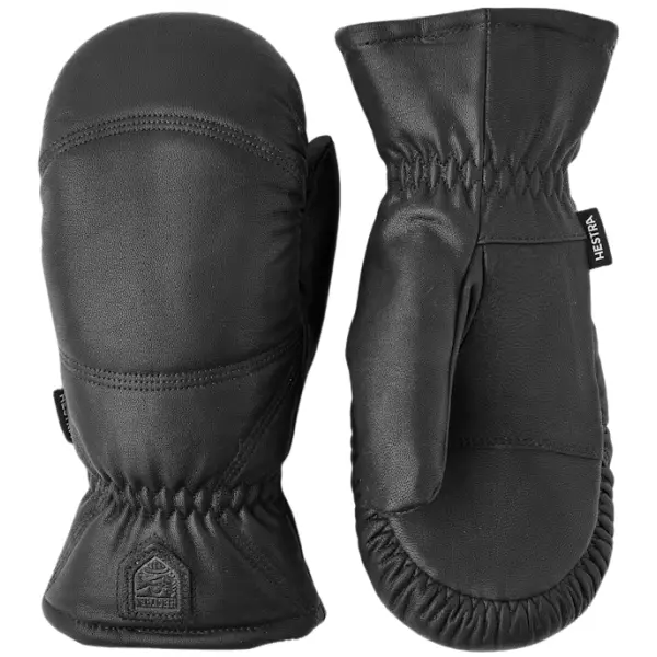 Hestra Leather Box Mittens (4 - Negro)