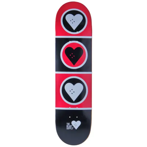 Tabla Skateboard Heart Supply Squad (8.375" - Negro/Rojo/Blanco)