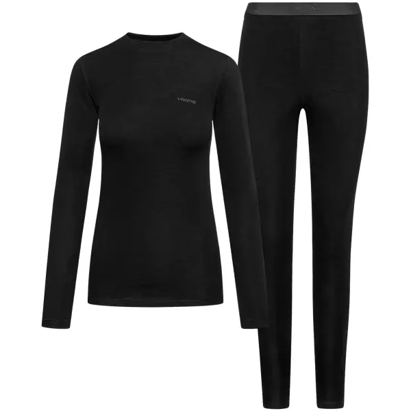 Viking Mariboo Base Layer Mujeres Juego (XL - Black)