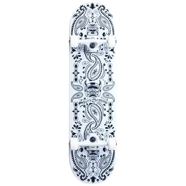 Skate Completo Speed Demons Bandana (7.5" - Branco)