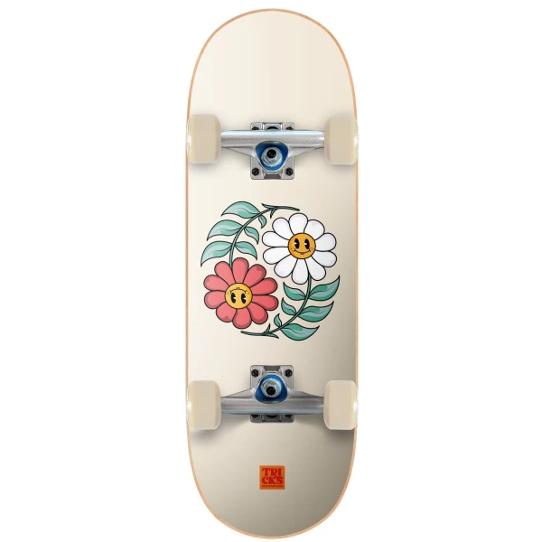Skate Completo Tricks Yin Yang Flowers Soft Top (7.87" - Cinzento)