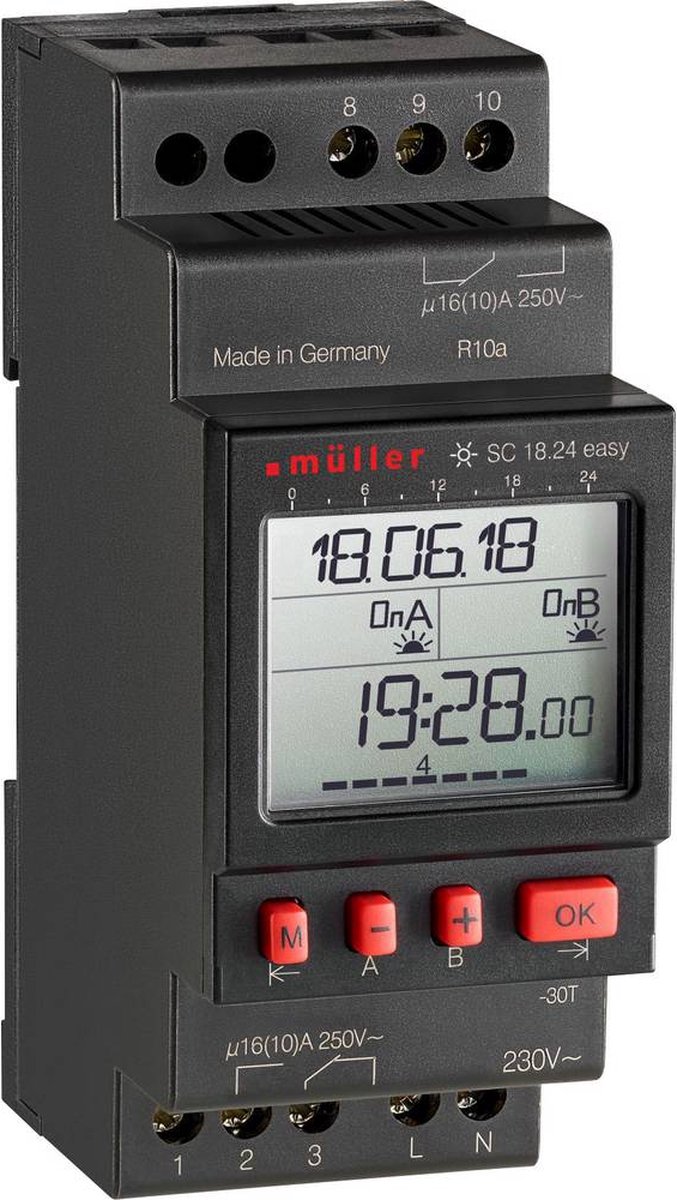 Müller SC 18.24 easy 230V 50-60Hz Timer per guida DIN digitale 230 V/AC 4000 W