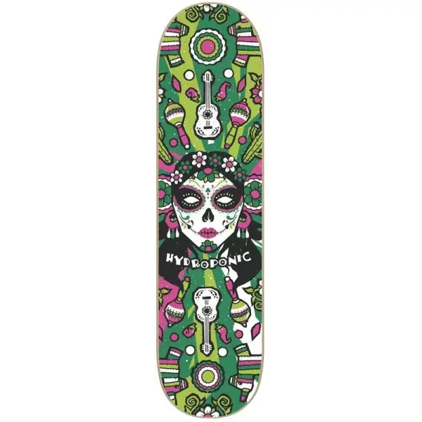Tábua De Skate Hydroponic Mexican Skull 2.0 (8" - Green Catrina)