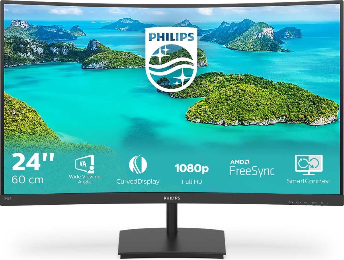 Philips 23,6 Gaming Monitor Curvo 75HZ, Va LED 241E1SCA/00