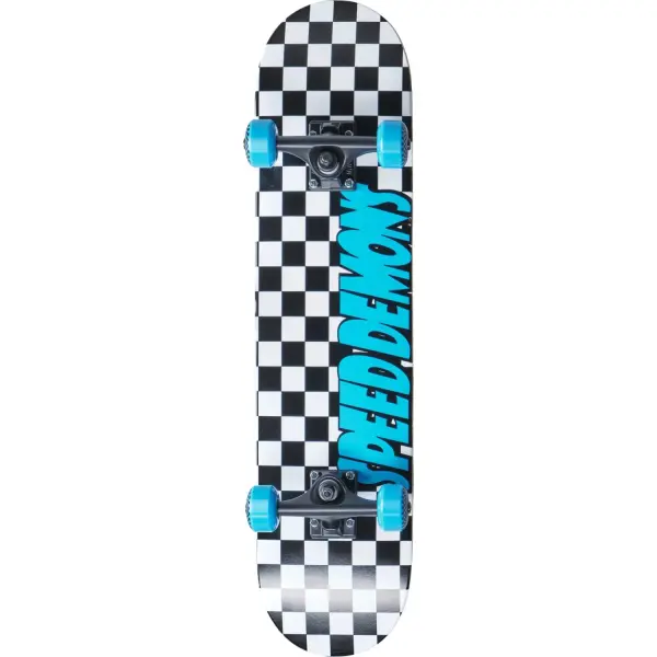 Skate Completo Speed Demons Checkers (7.75" - Preto/Azul)