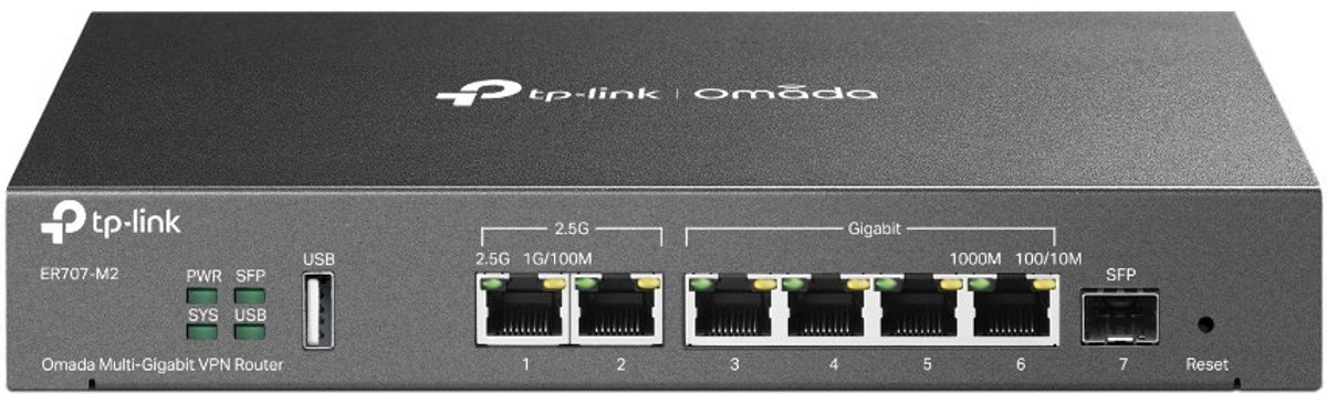 Tp-Link Omada Multi-Gigabit Vpn Router, 1× 2.5G RJ45 WAN P ER707-M2