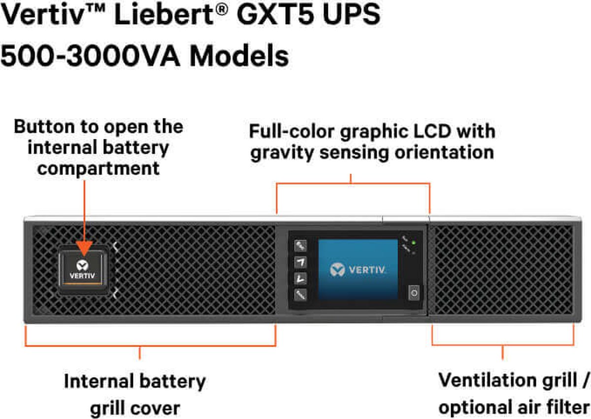 Vertiv Liebert GXT5 1PH Ups, 3KVA + Rmkit GXT5-3000IRT2UXL