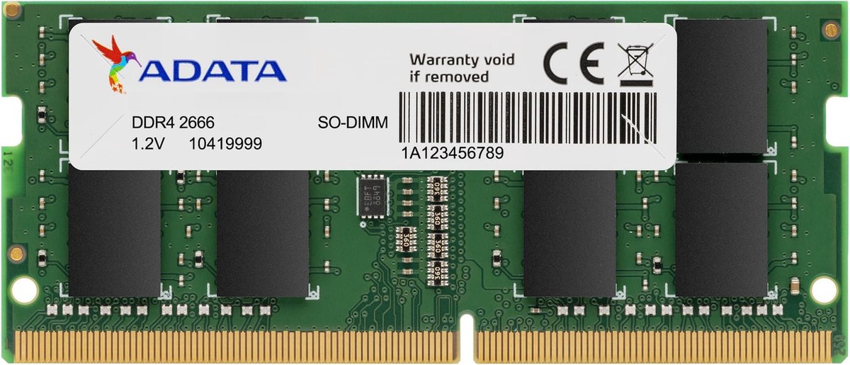 Adata RAM Sodimm 16gb Ddr4 2666 Mhz 512mx8 Cl19 Ad4s266616g19-SGN