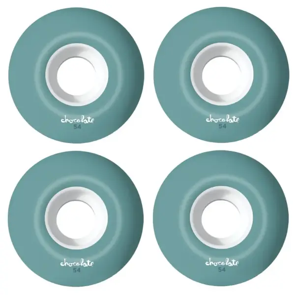 Rodas Skate Chocolate OG Chunk Staple 99A Pacote de 4 (54mm - Branco/Azul)