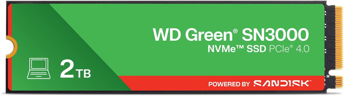 Western Digital SSD Green 2TB Sn3000 M.2 Nvme Wds200t4g0e