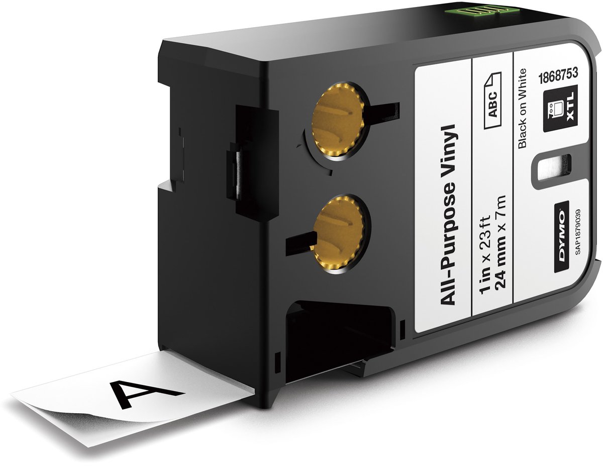 Dymo Nastro Xtl In Vinile Da 24mmx7mt Nero/Bianco 1868753