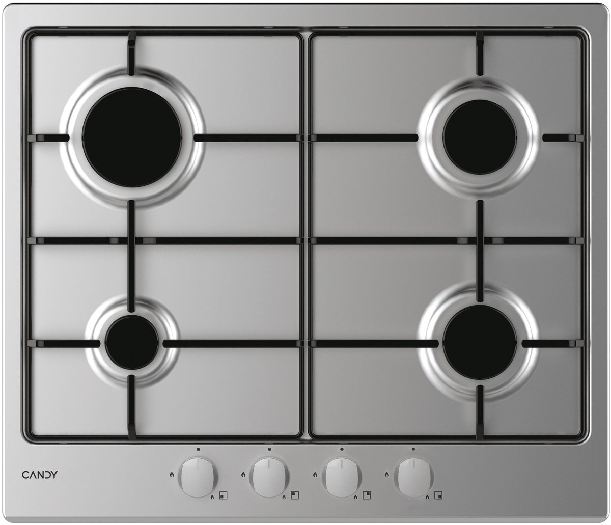 Candy Piano Gas 60CM Inox 4 Fuochi Con Rapid Manopole Frontali 33801973