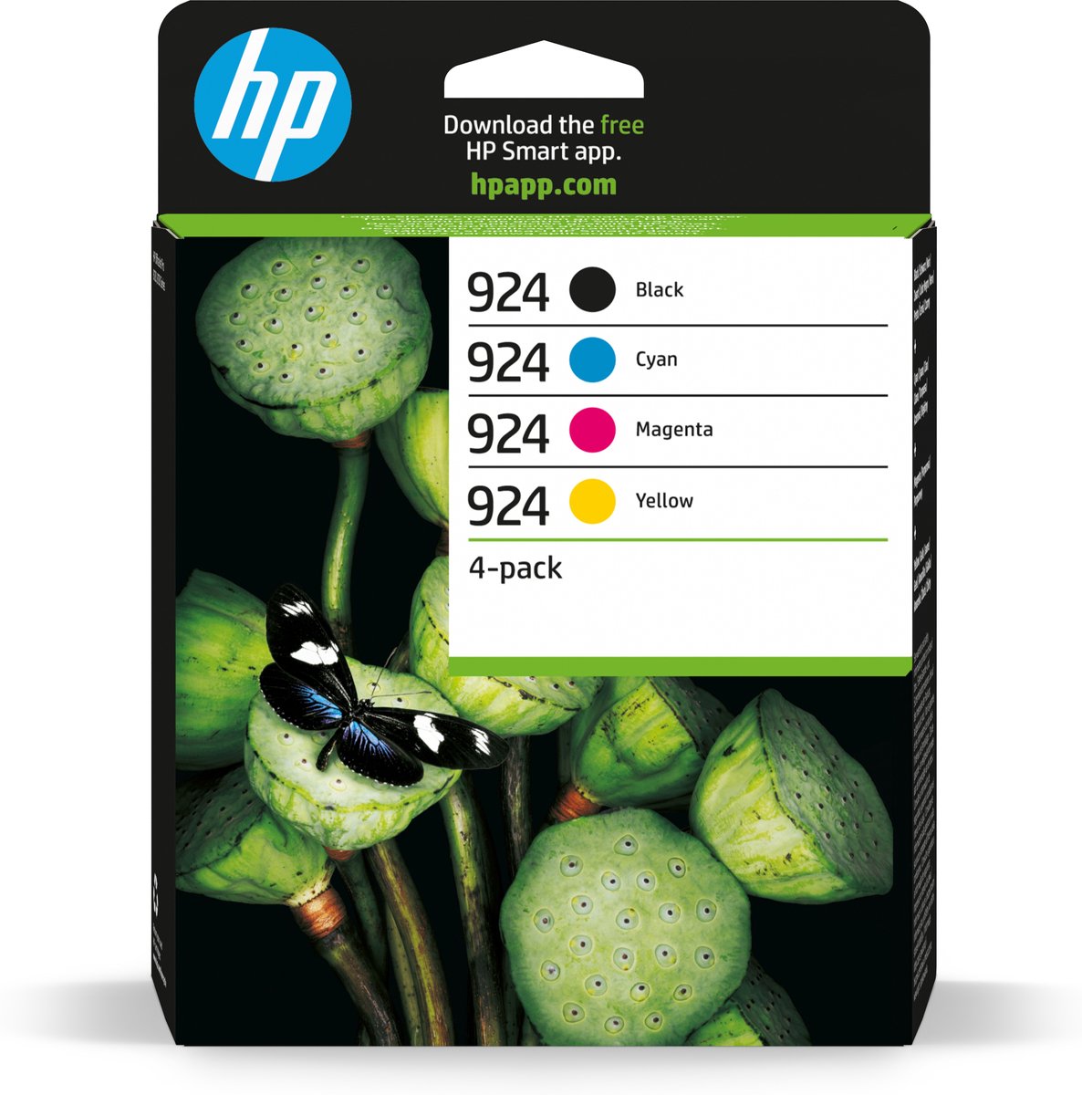 Hp 924 Cmyk Original Ink 4-PACK 6C3Z1NE#LS1