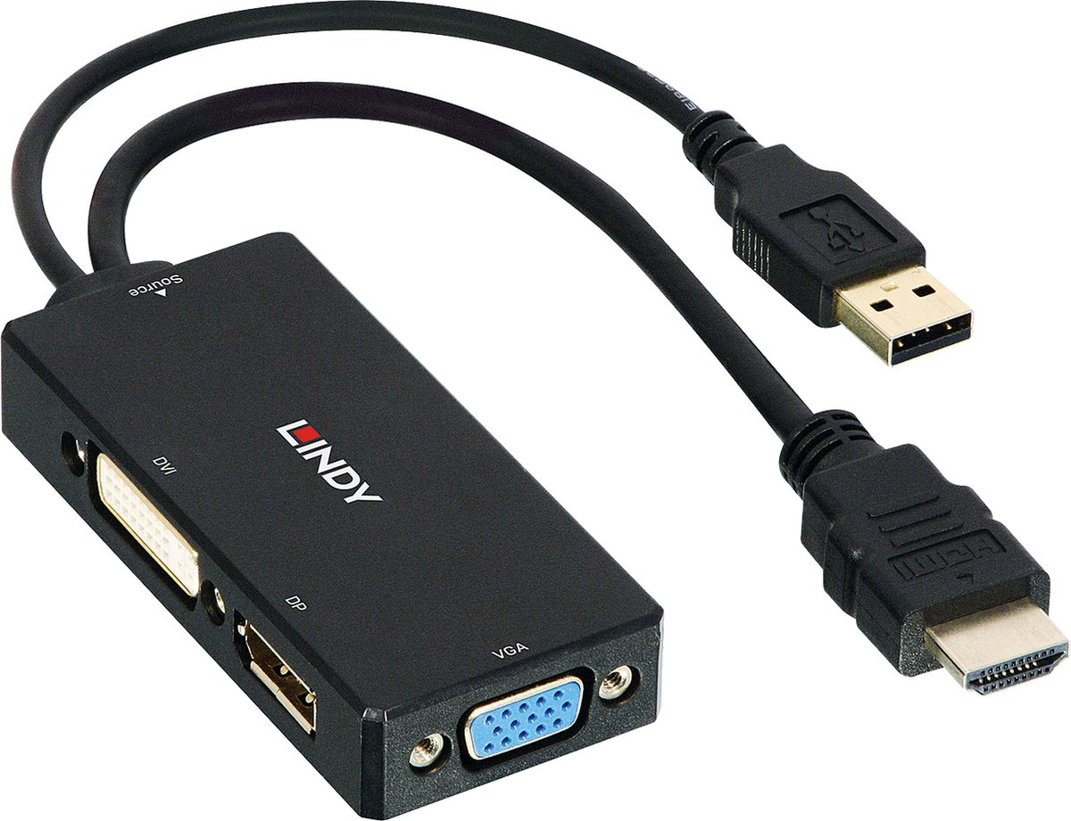 Lindy Converter Hdmi A Displayport Dvi Vga 38182