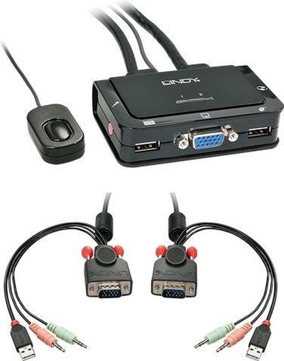 Lindy Switch Kvm Compact Vga USB 2.0 Audio 2 Porte 42342