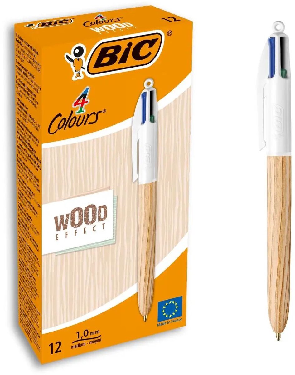 Bic CF12 4 Colori Wood 508964