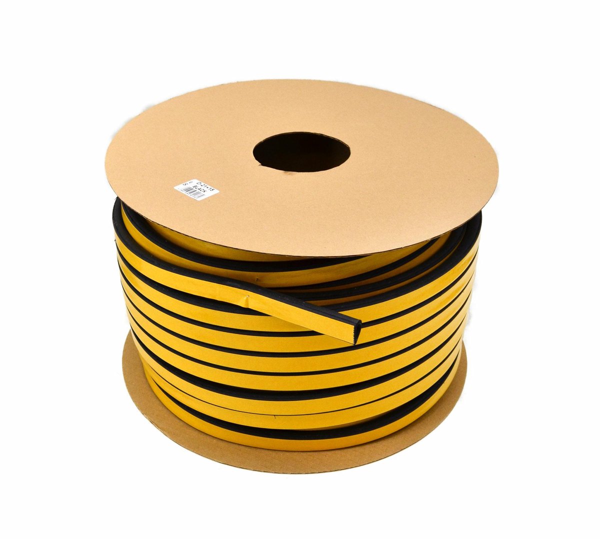 Junta DGP, tipo D 21x15 mm, goma negra, sellado profesional para puertas y ventanas, aislamiento térmico y acústico, resistente al clima, rollo de 50 metros