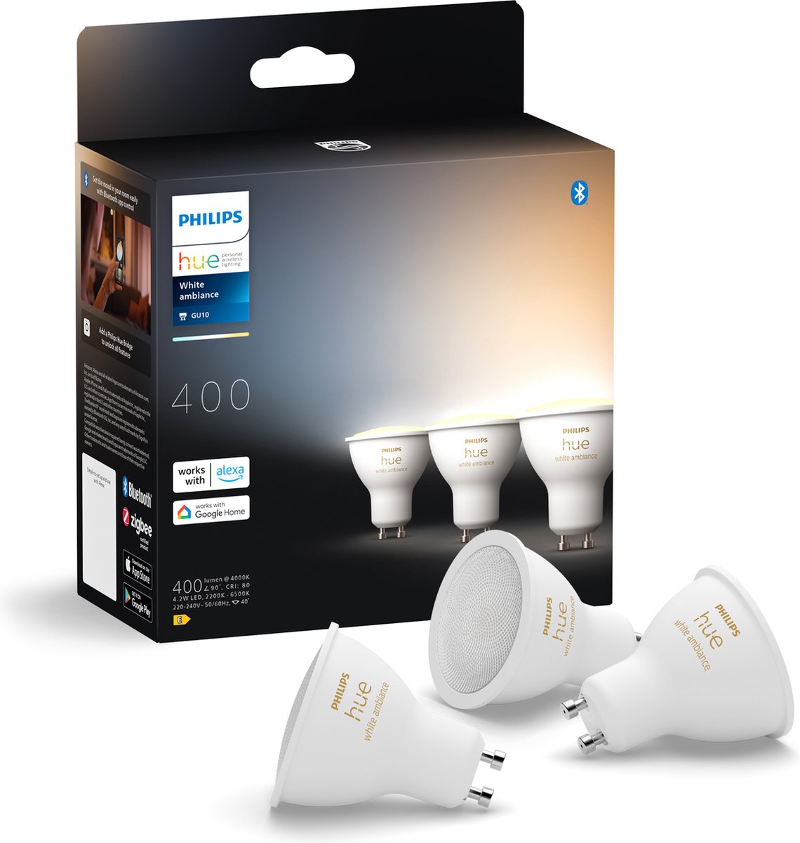 Philips Hue White Amb 3 Lamp GU10 35W-GU10 929003666703