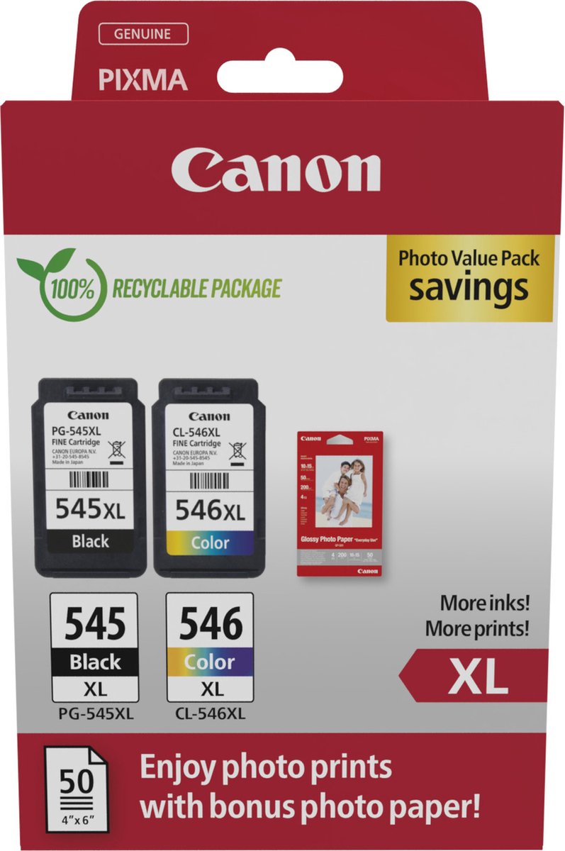 Canon PG-545XL/CL-546XL Photo Value - Ex Cod 8286B006AA 8286B011