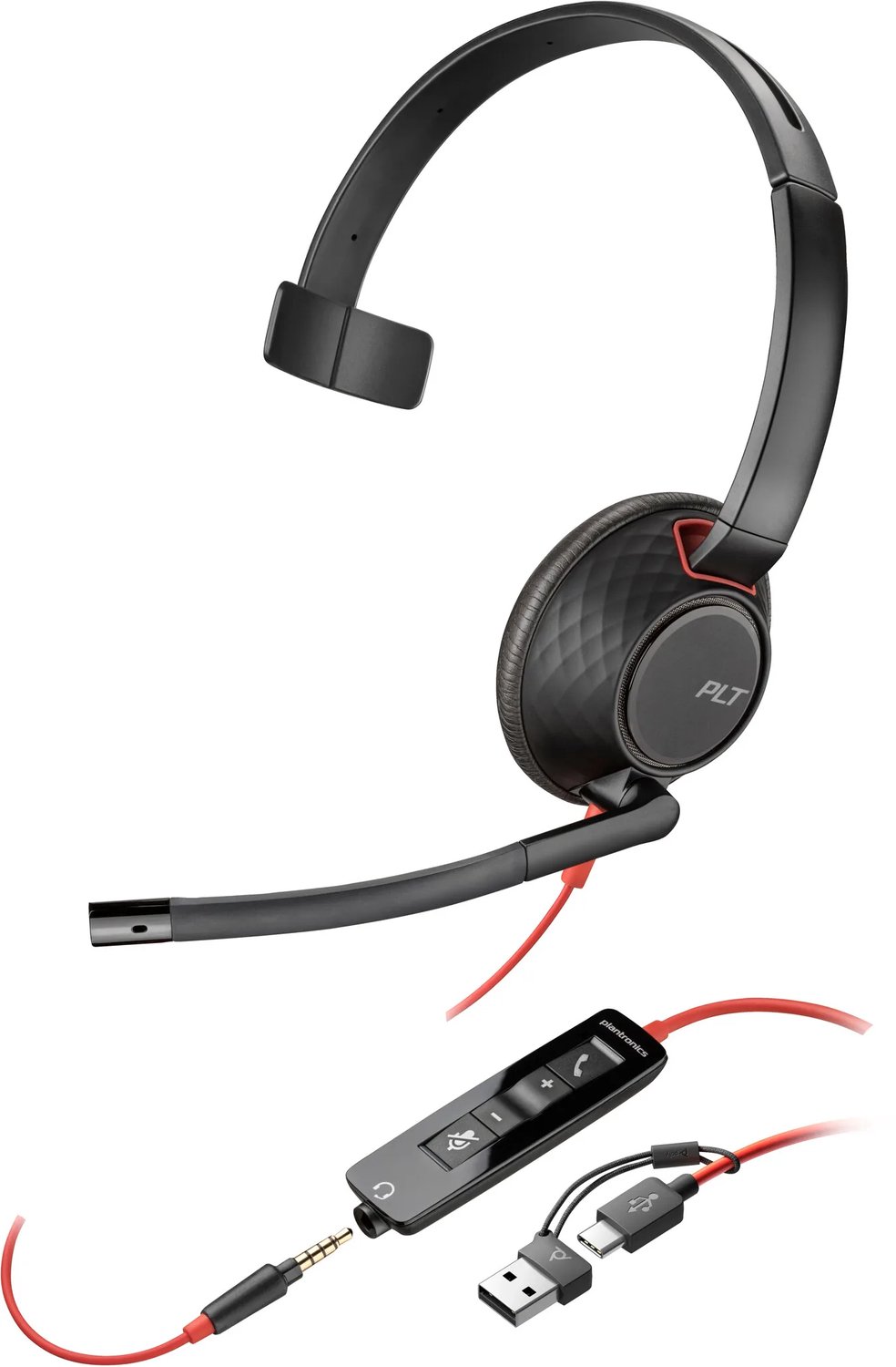 Poly Hp Blackwire 5210 Monaural Usb-C Headset +3.5mm Plug +USB-C/A Adapter 8X230AA