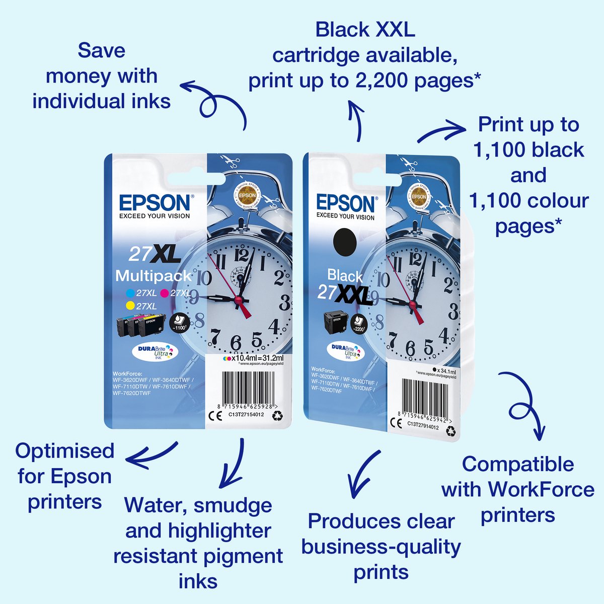 Epson Cart.inch Nero Sveglia Serie 27XL C13T27114012