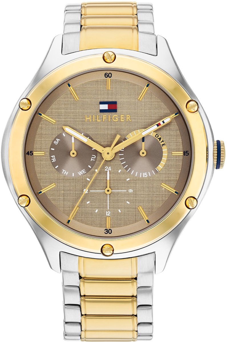 Tommy Hilfiger Reloj Analógico de Cuarzo Multifunción para Mujer con Correa de Acero Inoxidable Bicolor - 1782658