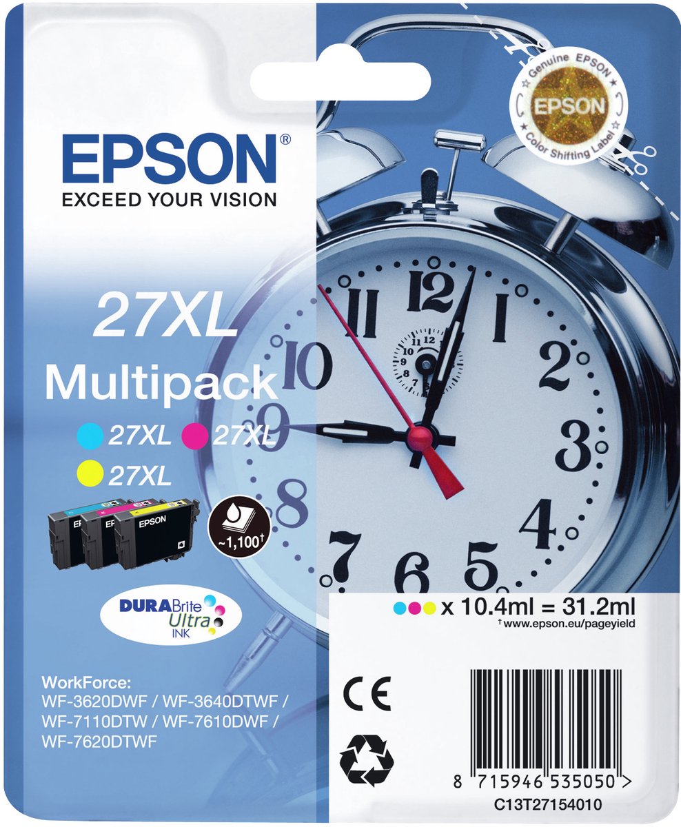 Epson Multipack Sveglia 27XL 3CART Colori C13T27154022