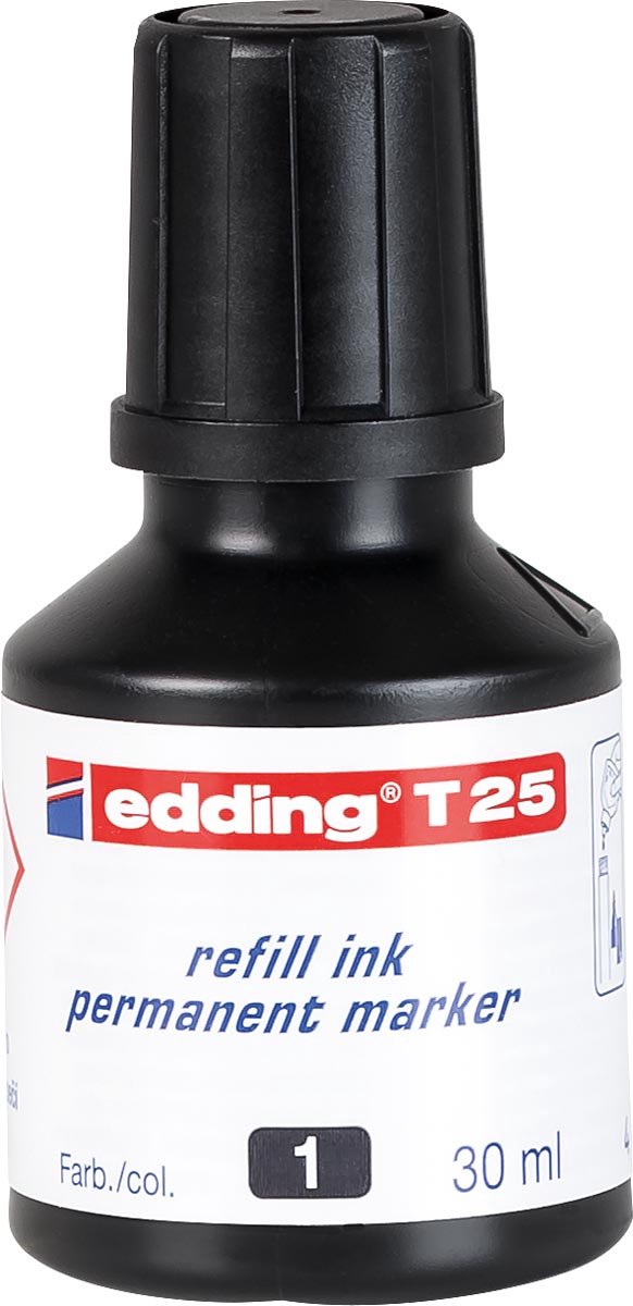 Edding CF10RICARICA Marc.perm. 30ML Nero 4-T25 001