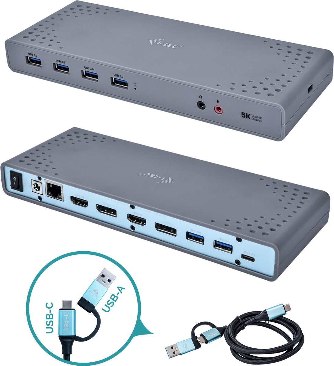 I-Tec USB 3.0/USB-C 5K Univ 2x Disp CADUAL4KDOCK