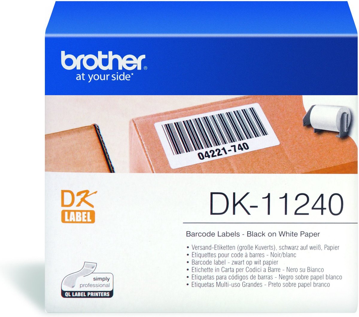 Brother 600 Etichette In Carta Nero Su Bianco 102MM X 51 Mm DK11240