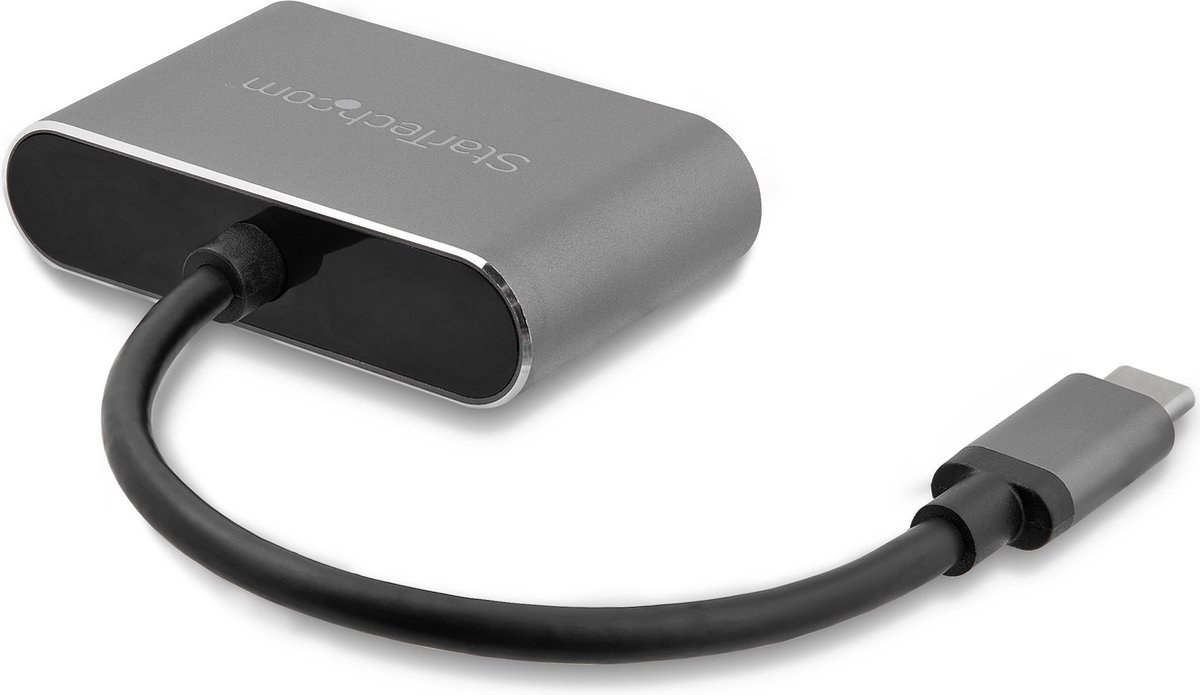 Startech Adattatore Usb-C A Vga + Hdmi 2 In 1 - 4K 30Hz Grigio Siderale Convertitore USB Tipo C Con Cavo Integrato Da 15cm CDP2HDVGA