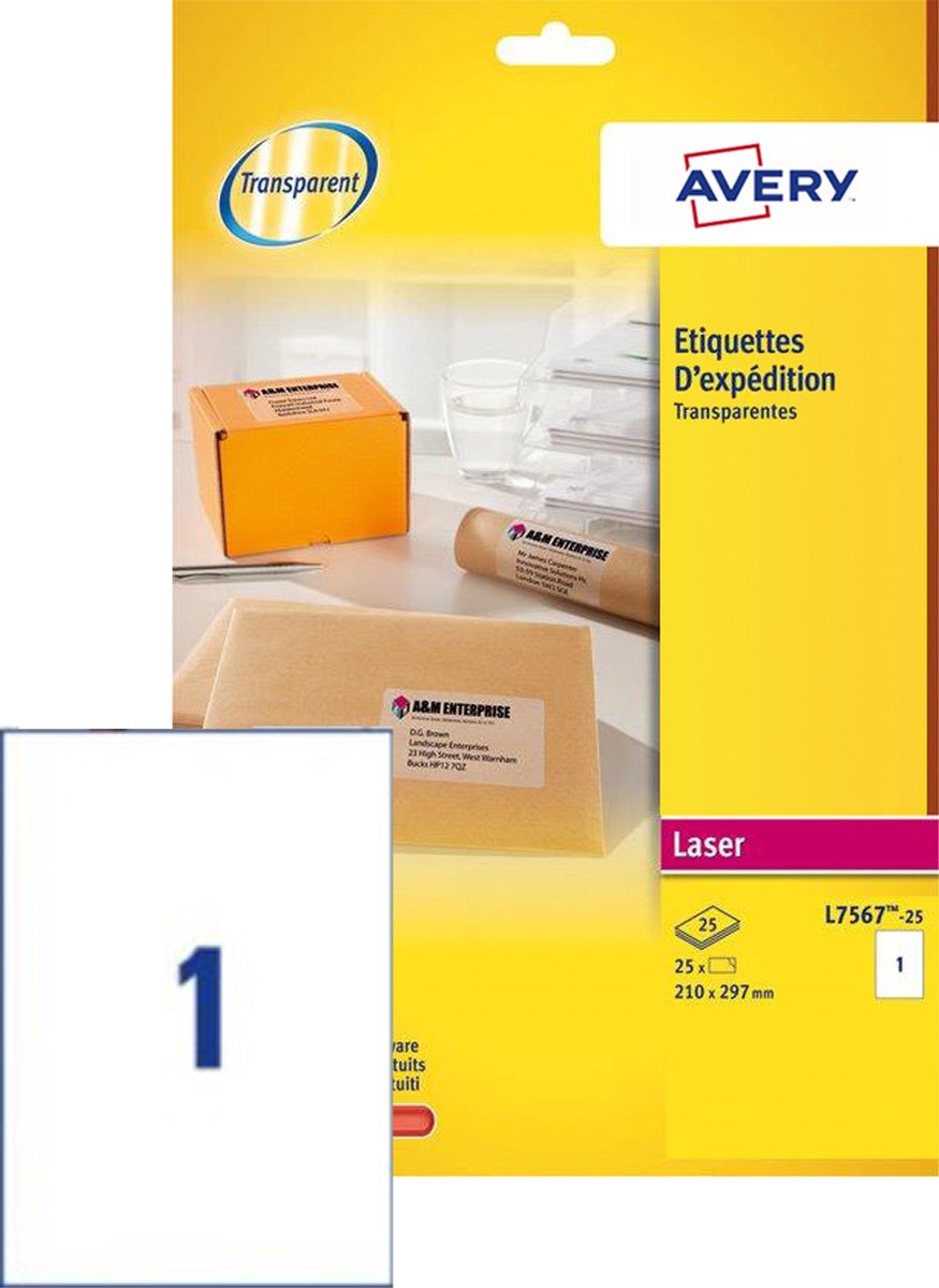 Avery Etichette Per Pacchi 99,1X67,7 - X Foglio N¦8 (25FF.) Laser (conf.da 200 Etichette) L7565-25
