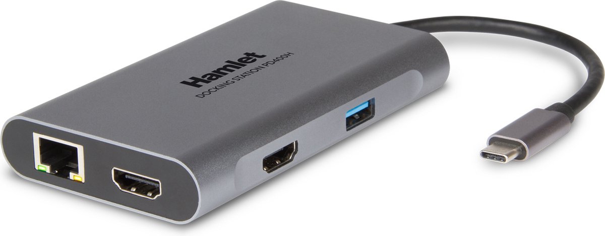 Hamlet Docking Station Usb-C Power Delivery 85W - 3 X USB 3.0 + LAN 2 Hdmi HDKC-PD400H